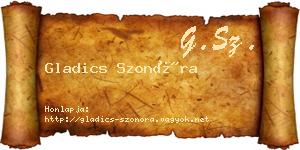 Gladics Szonóra névjegykártya